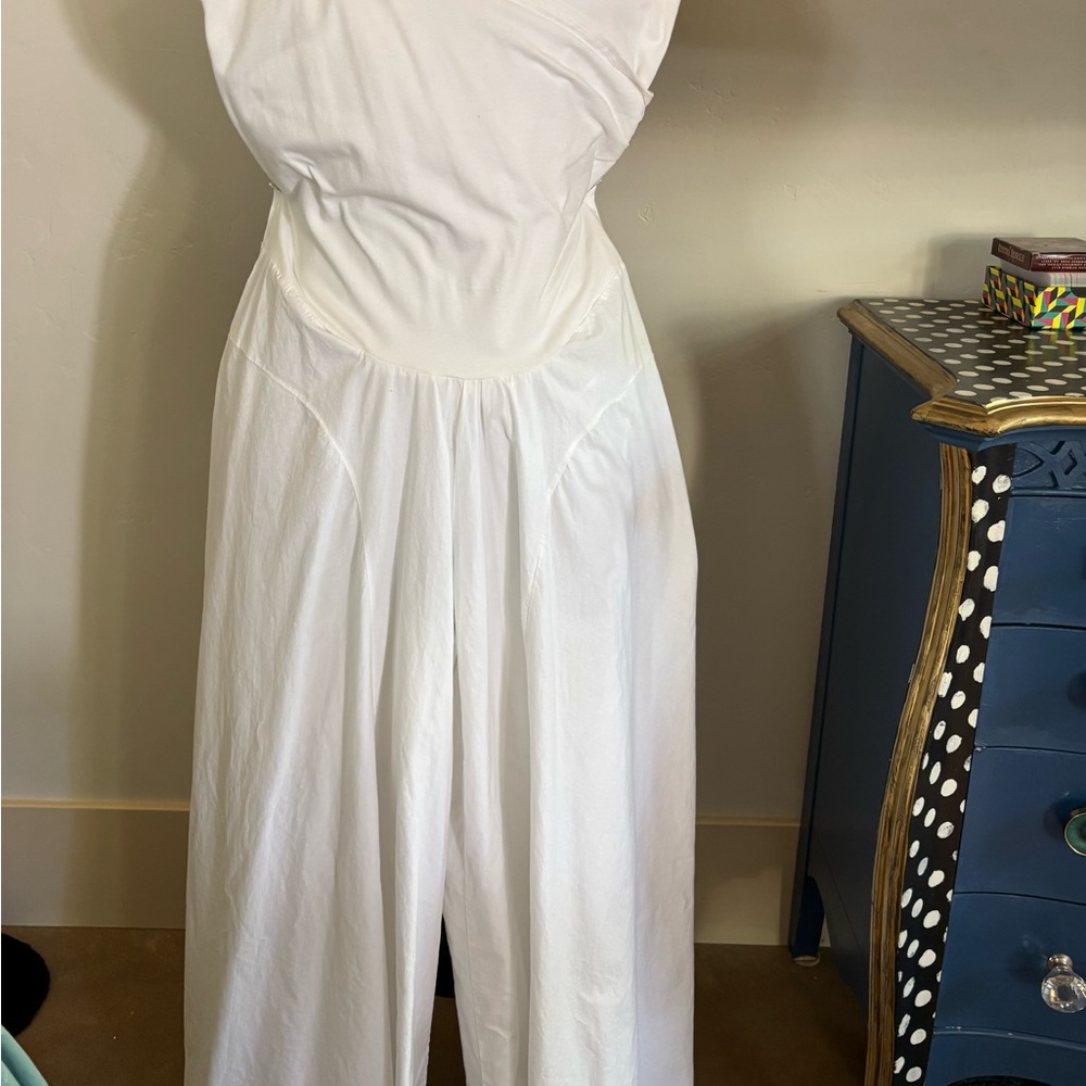 Luna Luz Summer White Palazzo Jumpsuit